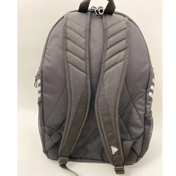 Adidas Black Silver Estadio Backpack Bookbag NEW - Picture 2 of 14